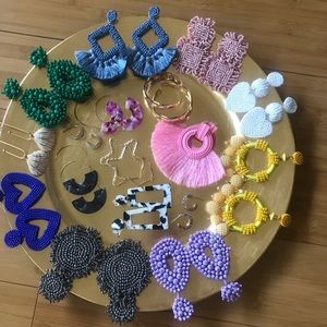 Handmade Purple Beaded Earring